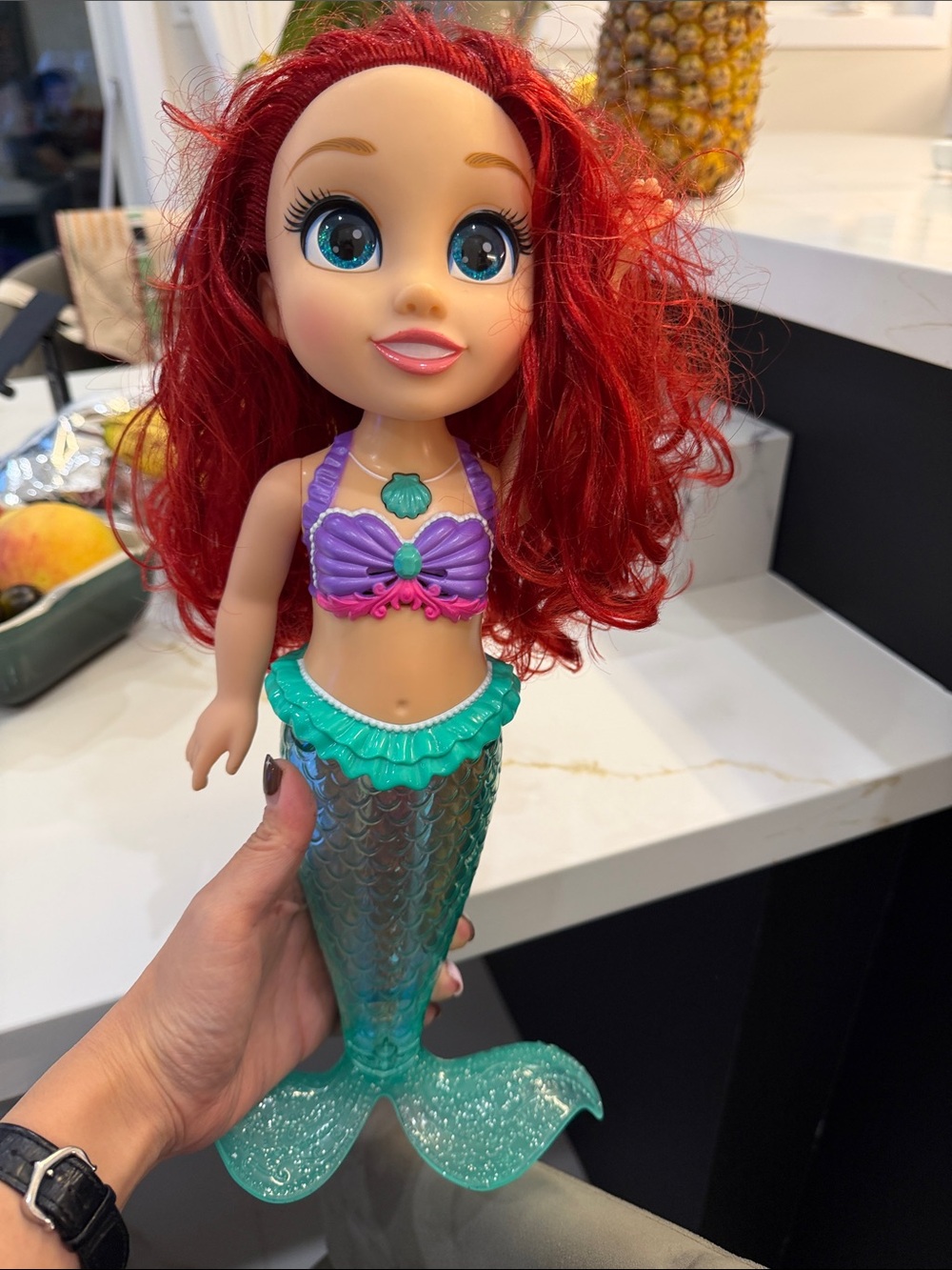 Disney Ariel Doll - Red Hair, Purple Top, Teal Tail
